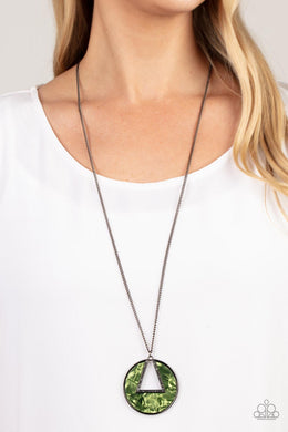 Chromatic Couture - Green Necklace Paparazzi Accessories
