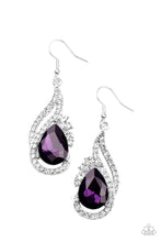 Load image into Gallery viewer, Dancefloor Diva - Purple Rhinestone Earrings Paparazzi Accessories