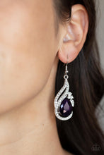 Load image into Gallery viewer, Dancefloor Diva - Purple Rhinestone Earrings Paparazzi Accessories
