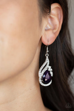 Dancefloor Diva - Purple Rhinestone Earrings Paparazzi Accessories
