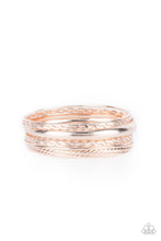 Load image into Gallery viewer, Trophy Texture - Rose Gold Bangle Bracelets Paparazzi Accessories