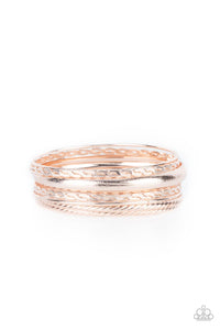 Bangles,rose gold,Trophy Texture - Rose Gold Bangle Bracelets