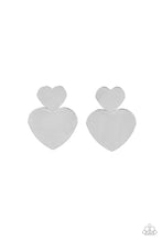 Load image into Gallery viewer, Heart-Racing Refinement - Silver Heart Post Earrings Paparazzi Accessories
