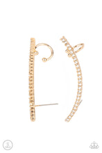 Load image into Gallery viewer, Sleekly Shimmering - Gold Earrings Paparazzi Accessories