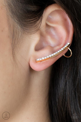 Sleekly Shimmering - Gold Earrings Paparazzi Accessories