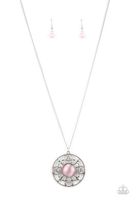 Celestial Compass - Pink Cat's Eye Necklace Paparazzi Accessories