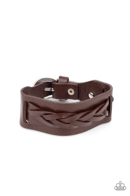 Practical Pioneer - Brown Leather Urban Bracelet Paparazzi Accessories