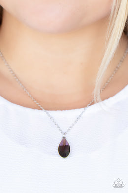 Prismatically Polished - Purple Rhinestone Necklace Paparazzi Accessories