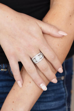 Majestically Mythic - White Cat's Eye Ring Paparazzi Accessories