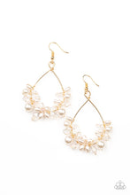 Load image into Gallery viewer, Marina Banquet - Gold Floral Pearl Earrings Paparazzi Accessories