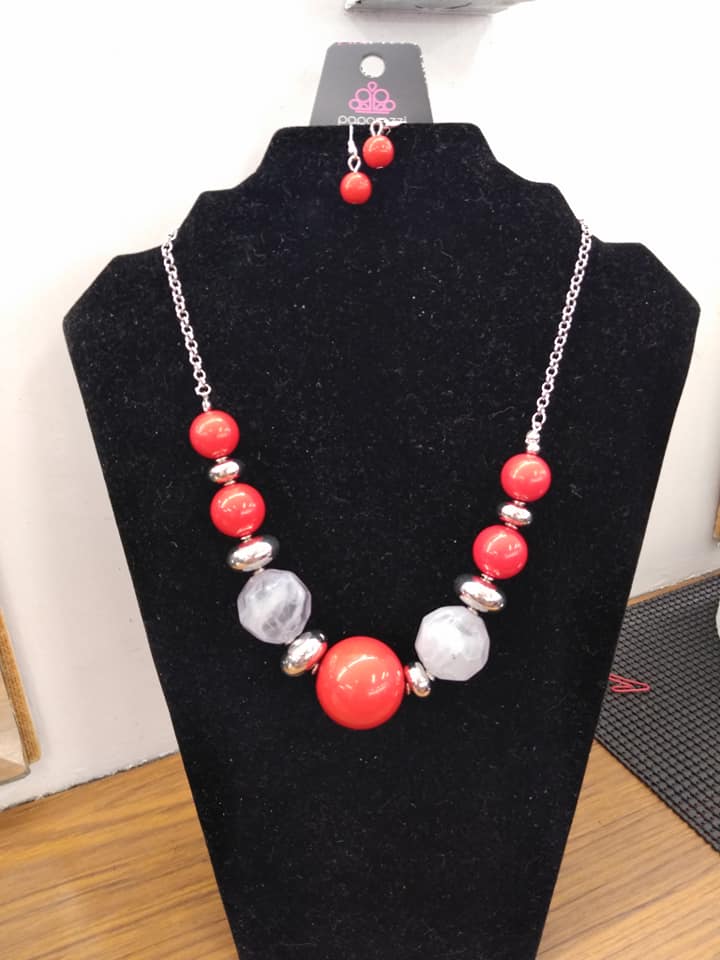 Daytime Drama Red Necklace Paparazzi Accessories