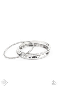 Bangles,rhinestones,white,Confidently Curvaceous - White Bangles
