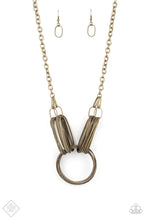 Load image into Gallery viewer, Lip Sync Links - Brass Necklace Paparazzi Accessories