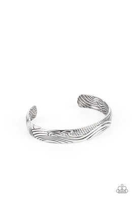 Tidal Trek - Silver Cuff Bracelet Paparazzi Accessories