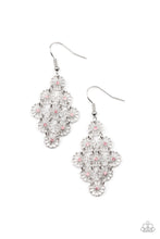 Load image into Gallery viewer, Bustling Blooms - Pink Rhinestone Floral Earrings Paparazzi Accessories