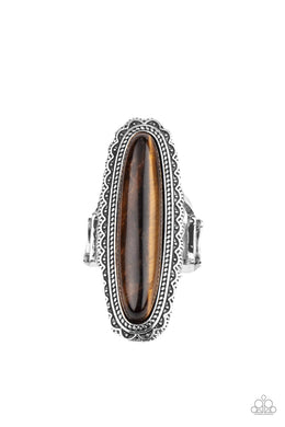 Eco Equinox - Brown Tiger's Eye Ring Paparazzi Accessories