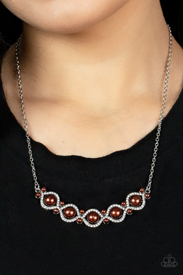 Life of The Wedding Party - Brown Pearl Necklace Paparazzi Accessories