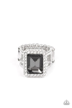 Load image into Gallery viewer, Glamorously Glitzy - Silver Rhinestone Ring Paparazzi Accessories