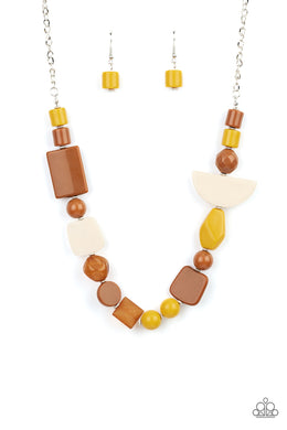 Tranquil Trendsetter - Yellow Necklace Paparazzi Accessories