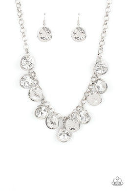 Spot On Sparkle - White Rhinestone Necklace Paparazzi Accessories