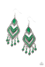 Load image into Gallery viewer, Dearly Debonair - Green Earrings Paparazzi Accessories