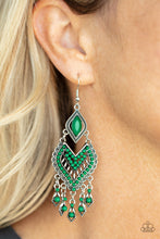 Load image into Gallery viewer, Dearly Debonair - Green Earrings Paparazzi Accessories