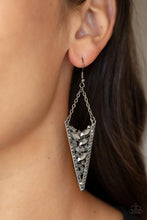 Load image into Gallery viewer, Sharp-Dressed Drama - Black Gunmetal Hematite Rhinestone Earrings Paparazzi Accessories