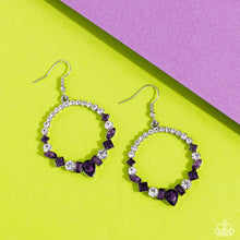 Load image into Gallery viewer, Revolutionary Refinement - Purple Rhinestone Earrings Paparazzi Accessories