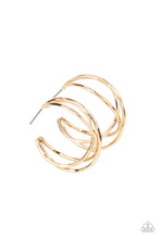 Load image into Gallery viewer, City Contour - Gold Hoop Earrings Paparazzi Accessories