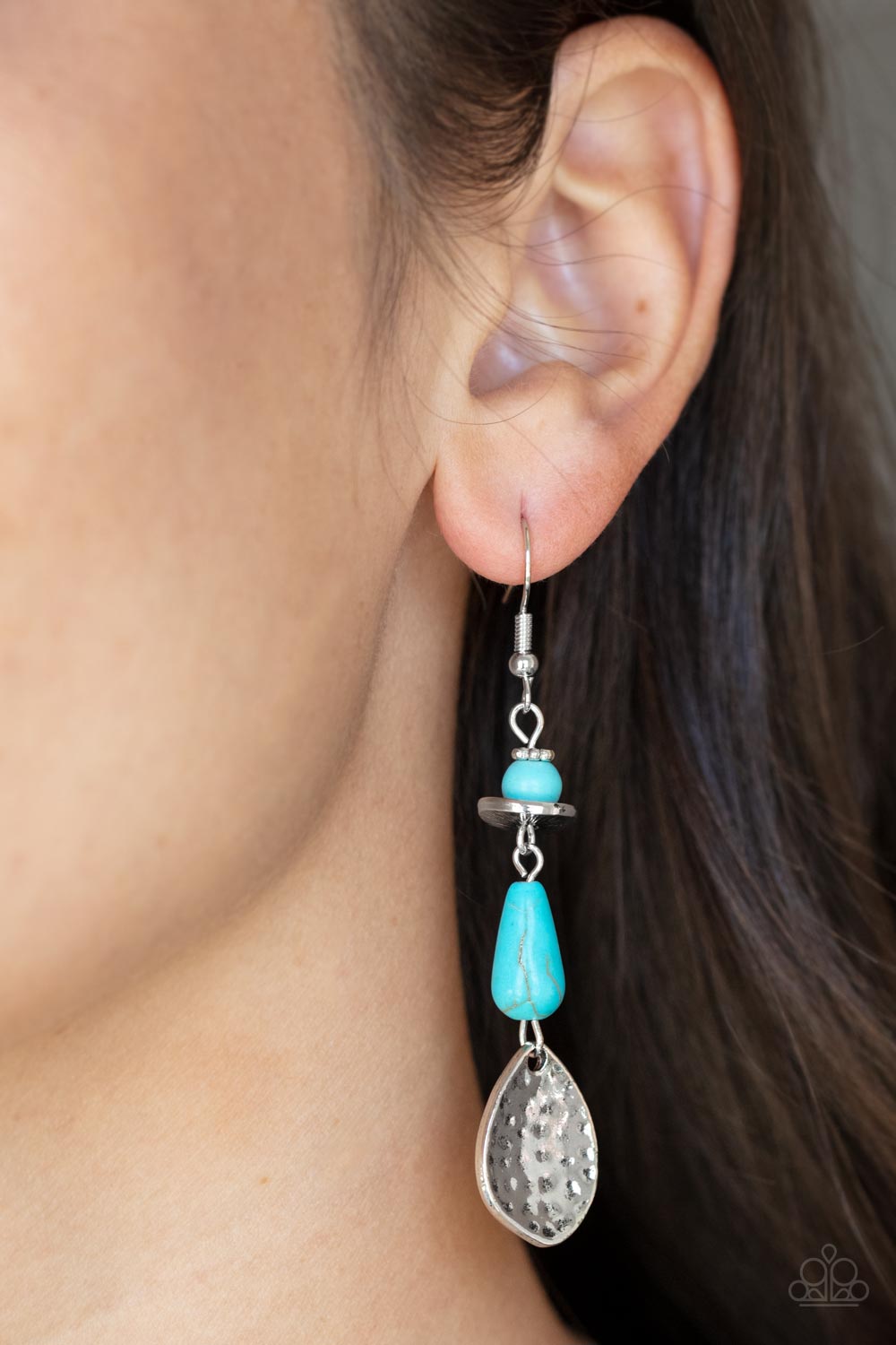 Artfully Artisan - Blue Stone Earrings Paparazzi Accessories