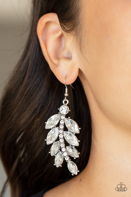 Ice Garden Gala - White Earrings Paparazzi Accessories