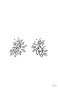 gunmetal,post,rhinestones,Fire Hazard - Black Gunmetal Rhinestone Earrings