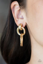 Load image into Gallery viewer, Dynamically Linked - Gold Post Earrings Paparazzi Accessories