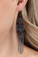 Load image into Gallery viewer, Eastern Elegance - Black Gunmetal Earrings Paparazzi Accessories