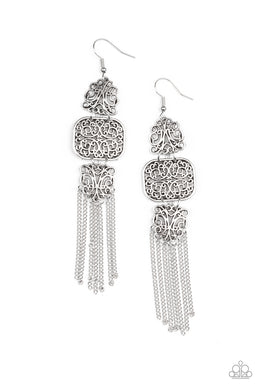 Eastern Elegance - Silver Earrings Paparazzi Accessories