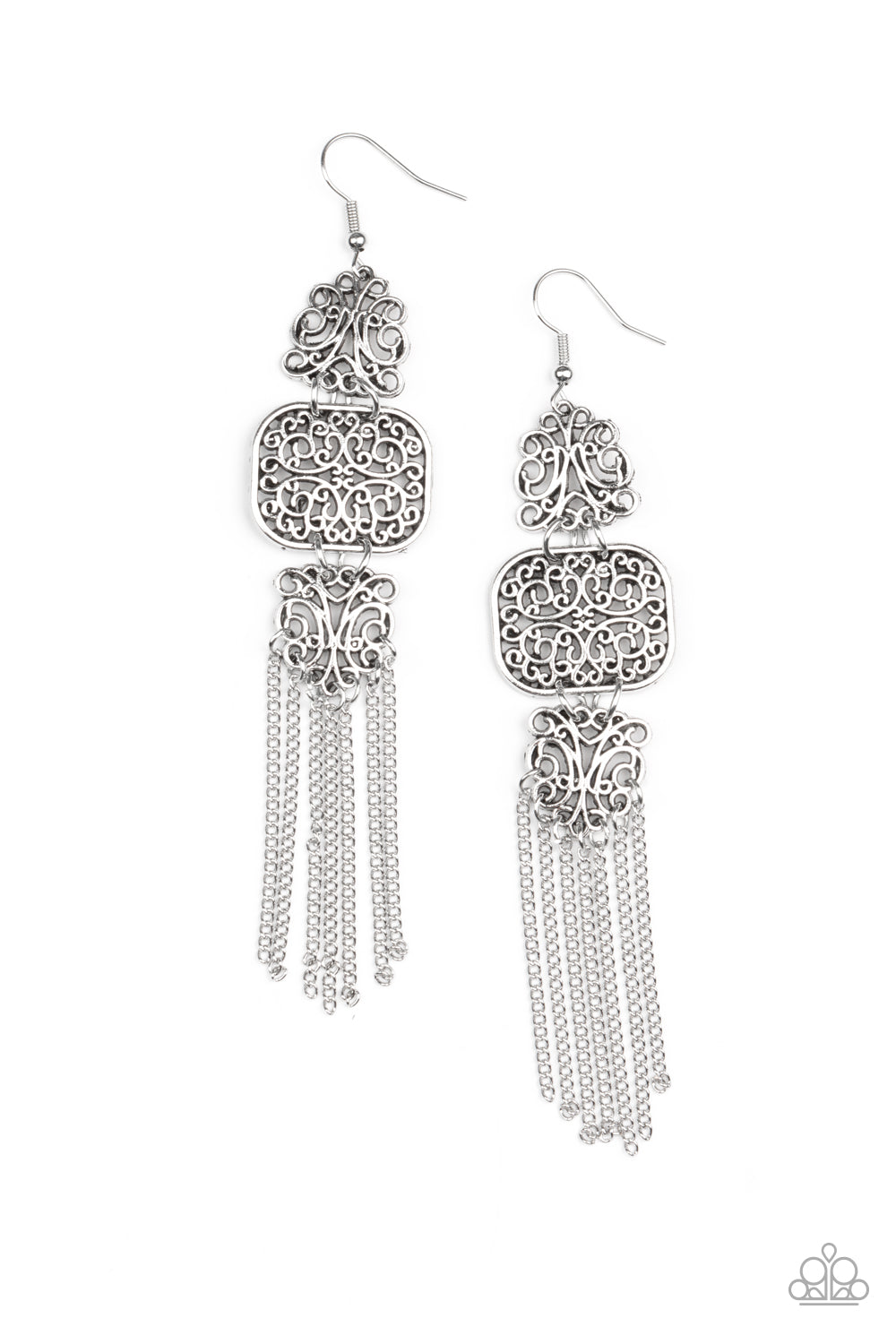 Eastern Elegance - Silver Earrings Paparazzi Accessories