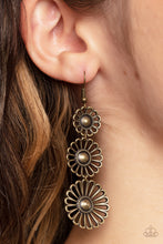 Load image into Gallery viewer, Gazebo Garden - Brass Floral Earrings Paparazzi Accessories