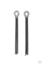 Load image into Gallery viewer, Dallas Debutante - Black Gunmetal Rhinestone Earrings Paparazzi Accessories