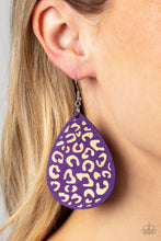 Load image into Gallery viewer, Suburban Jungle - Purple Wooden Earrings Paparazzi Accessories
