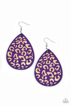Load image into Gallery viewer, Suburban Jungle - Purple Wooden Earrings Paparazzi Accessories