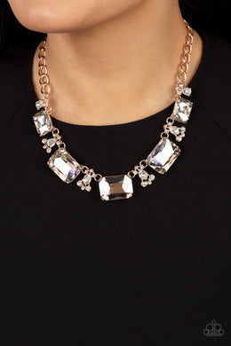Flawlessly Famous Multi Iridescent Rhinestone Necklace Paparazzi Accessories