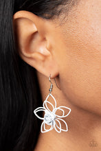 Load image into Gallery viewer, Botanical Bonanza - White Earrings Paparazzi Accessories