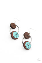 Load image into Gallery viewer, Artisanal Aesthetic - Blue Stone Wooden Earrings Paparazzi Accessories