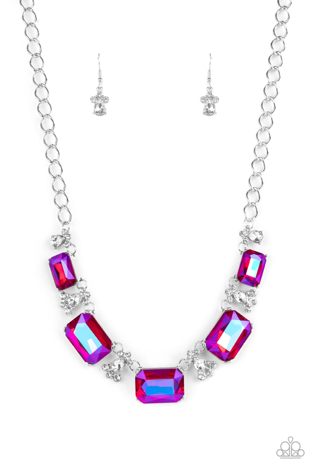 Flawlessly Famous - Pink Rhinestone Necklace Paparazzi Accessories