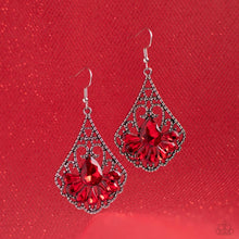 Load image into Gallery viewer, Exemplary Elegance - Red Rhinestone Earrings Paparazzi Accessories