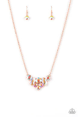 Lavishly Loaded Copper Rhinestone Necklace Paparazzi Accessories