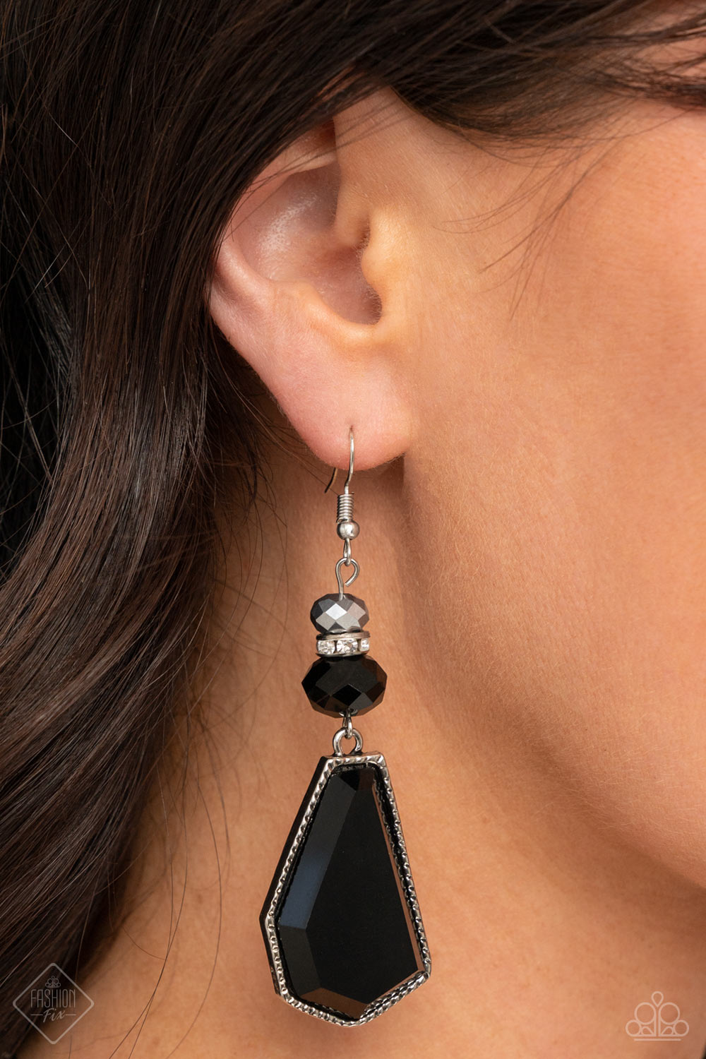 Defaced Dimension Black Earrings Paparazzi Accessories