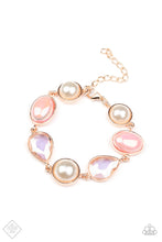 Load image into Gallery viewer, Nostalgically Nautical Rose Gold Rhinestone Pearl Bracelet Paparazzi Accessories