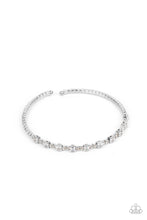 Load image into Gallery viewer, Timelessly Tiny - White Rhinestone Cuff Bracelet Paparazzi Accessories