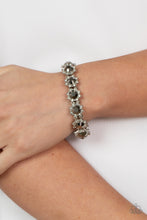Load image into Gallery viewer, Prismatic Palace - Silver Hematite Rhinstone Stretchy Bracelet Paparazzi Accessories